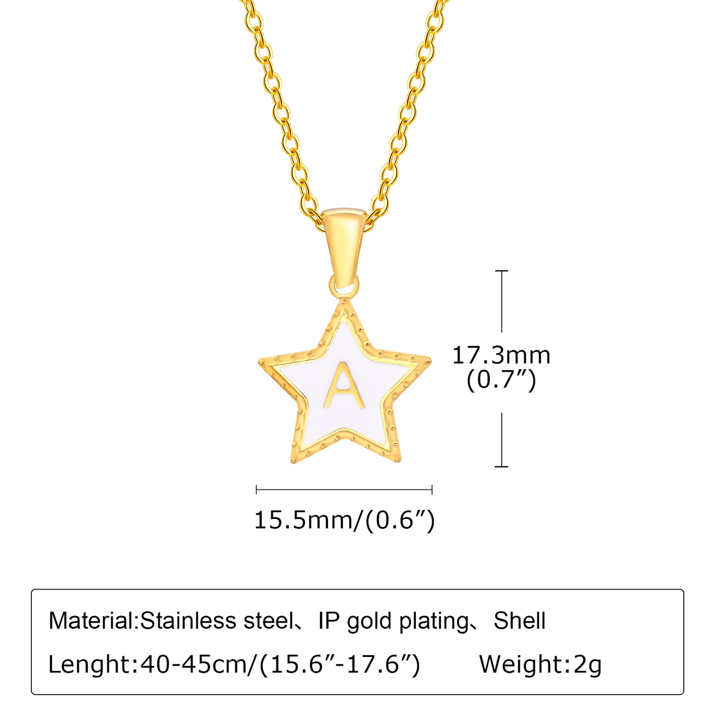 Stainless Steel 18K Gold Plated IG Style Simple Style Pentagram Pendant Necklace