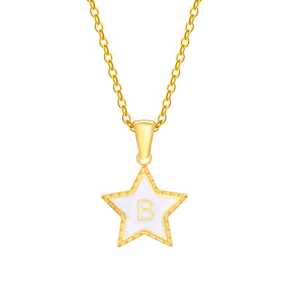 Stainless Steel 18K Gold Plated IG Style Simple Style Pentagram Pendant Necklace