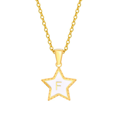 Stainless Steel 18K Gold Plated IG Style Simple Style Pentagram Pendant Necklace