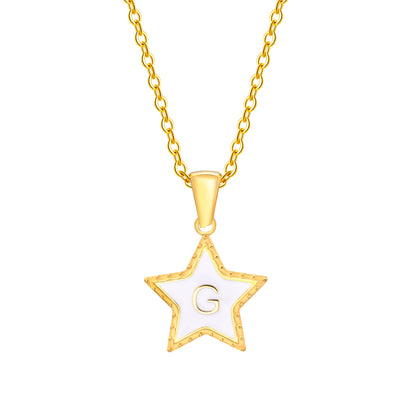 Stainless Steel 18K Gold Plated IG Style Simple Style Pentagram Pendant Necklace