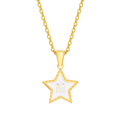 Stainless Steel 18K Gold Plated IG Style Simple Style Pentagram Pendant Necklace