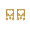 1 Pair Elegant Simple Style Heart Shape Copper Drop Earrings