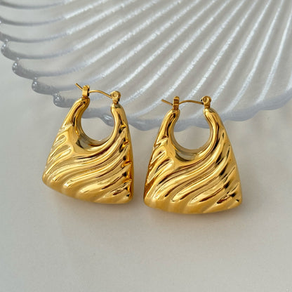 1 Pair IG Style Geometric Titanium Steel 18K Gold Plated Earrings