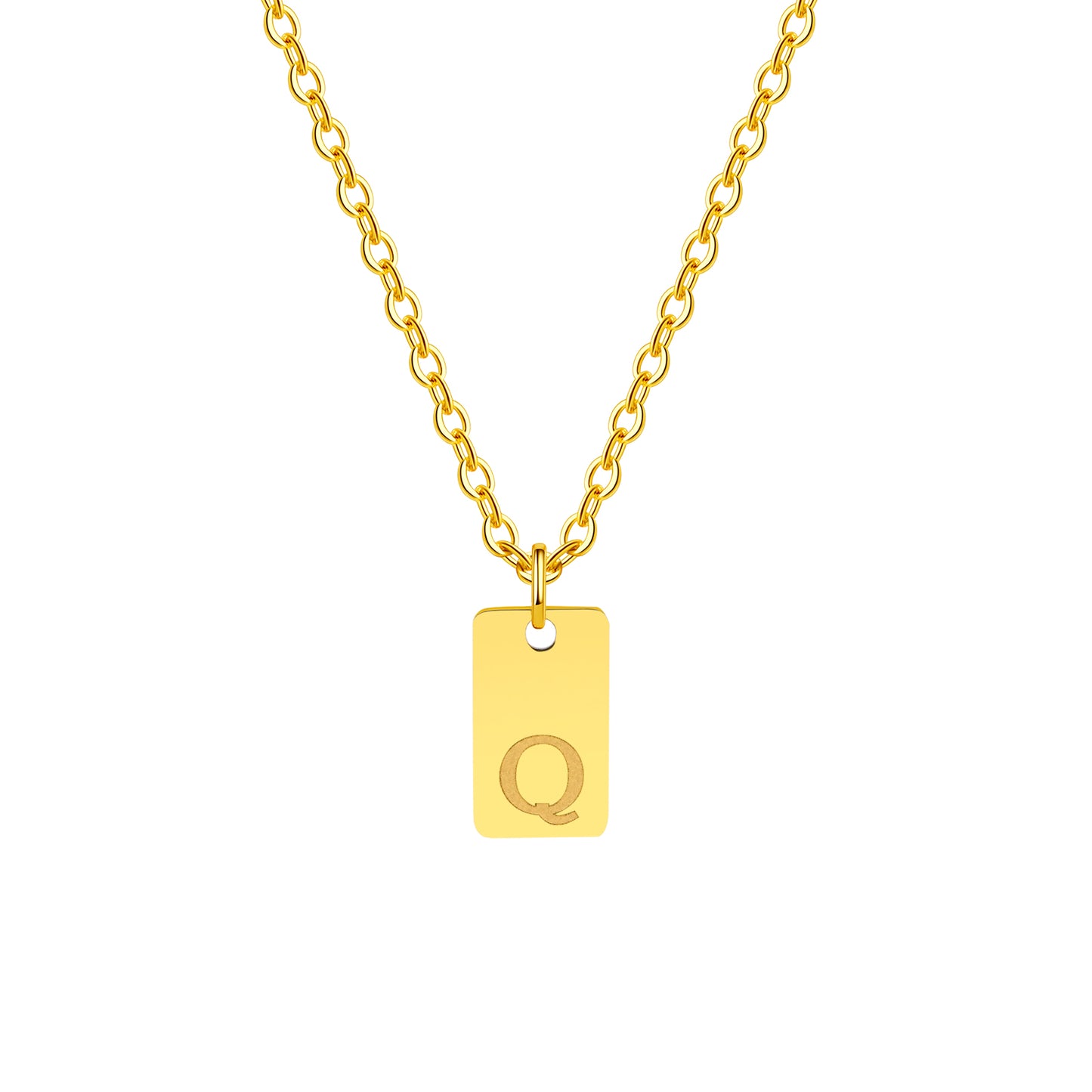 Stainless Steel 18K Gold Plated IG Style Letter Pendant Necklace