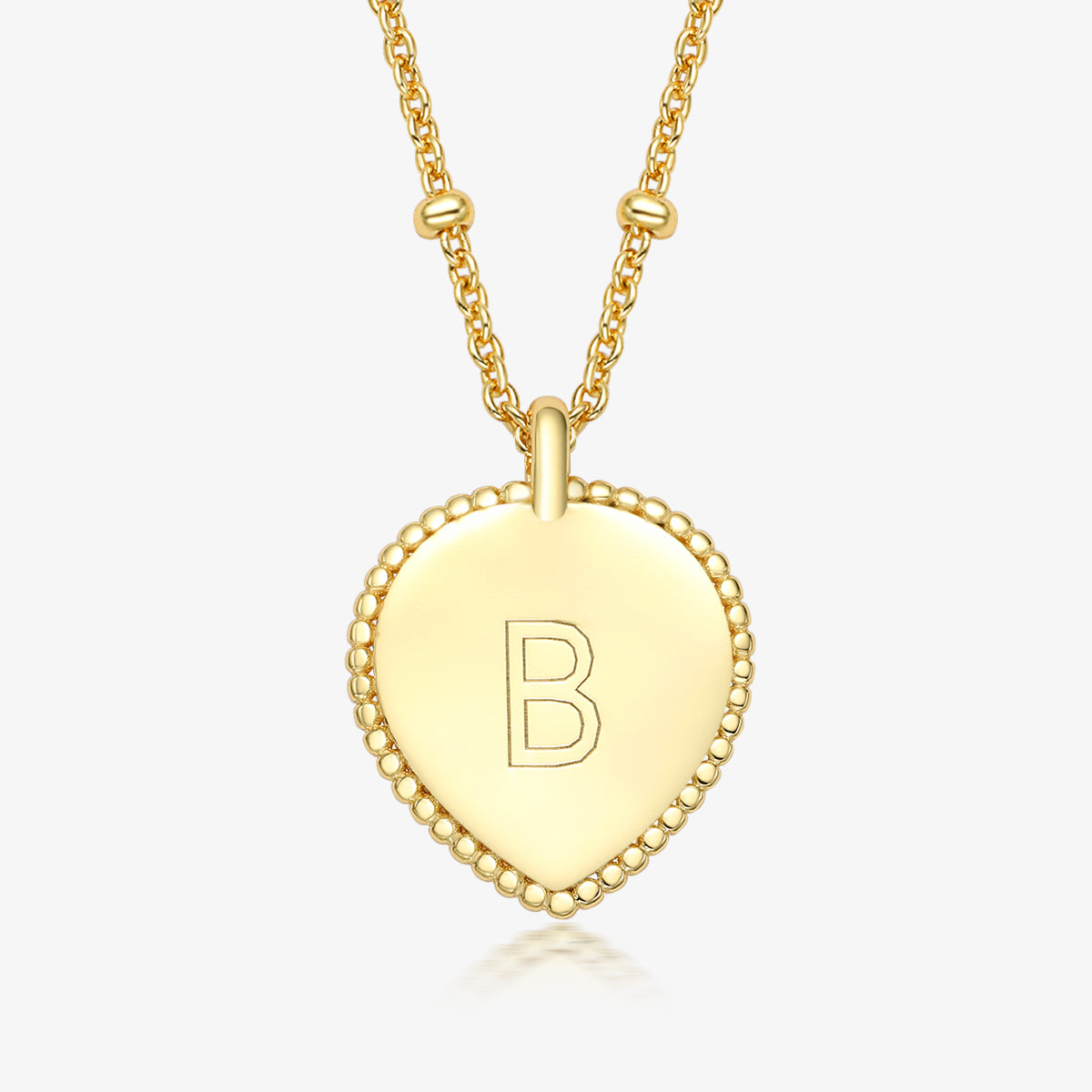 Sterling Silver Gold Plated Simple Style Letter Heart Shape Pendant Necklace