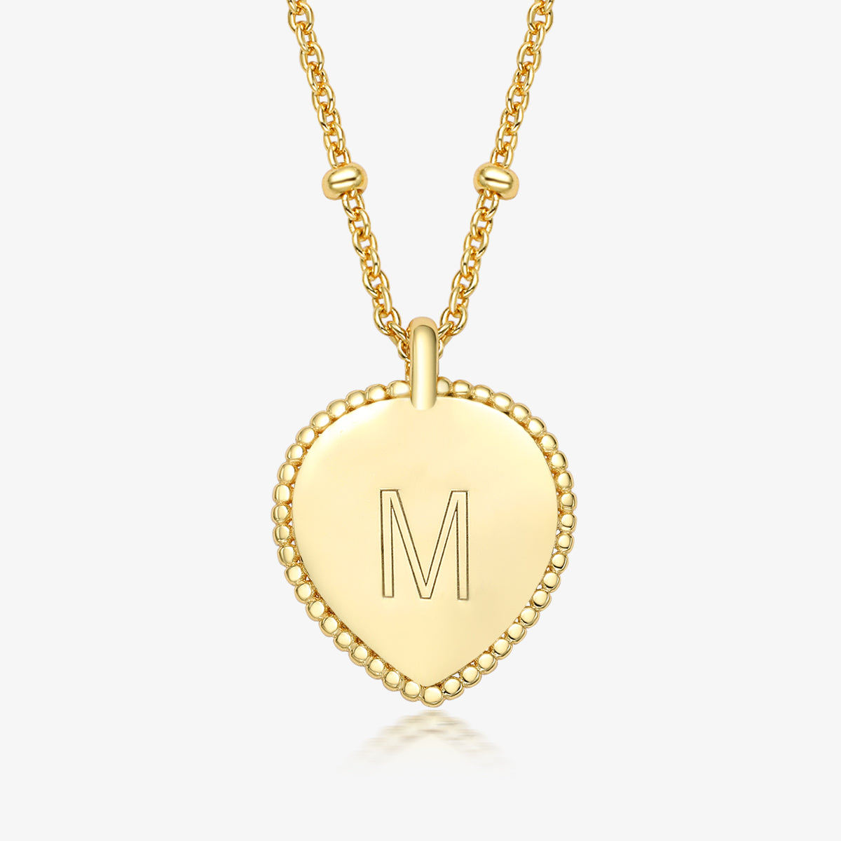 Sterling Silver Gold Plated Simple Style Letter Heart Shape Pendant Necklace