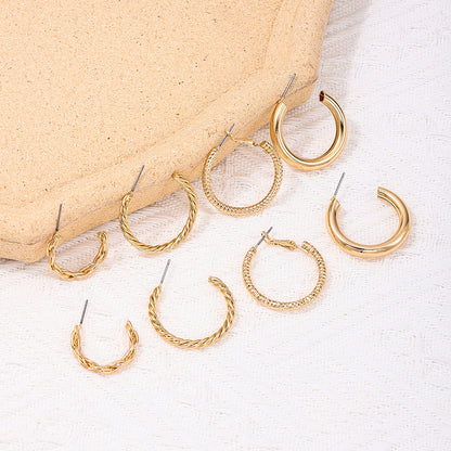 1 Set Simple Style Geometric Solid Color Alloy Ear Studs