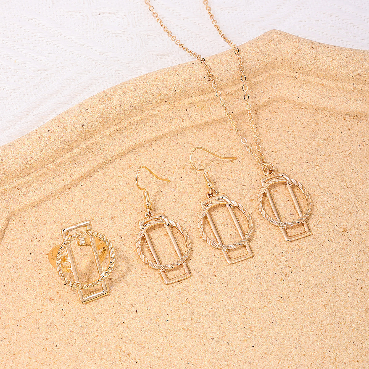 Casual Simple Style Geometric Ferroalloy Women's Jewelry Set