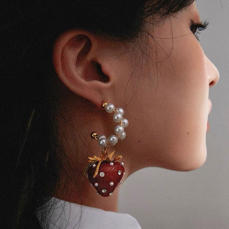 Casual Cute Heart Shape Imitation Pearl Alloy Plating Women's Earrings Necklace