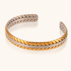 Stainless Steel 18K Gold Plated Simple Style Color Block Bangle