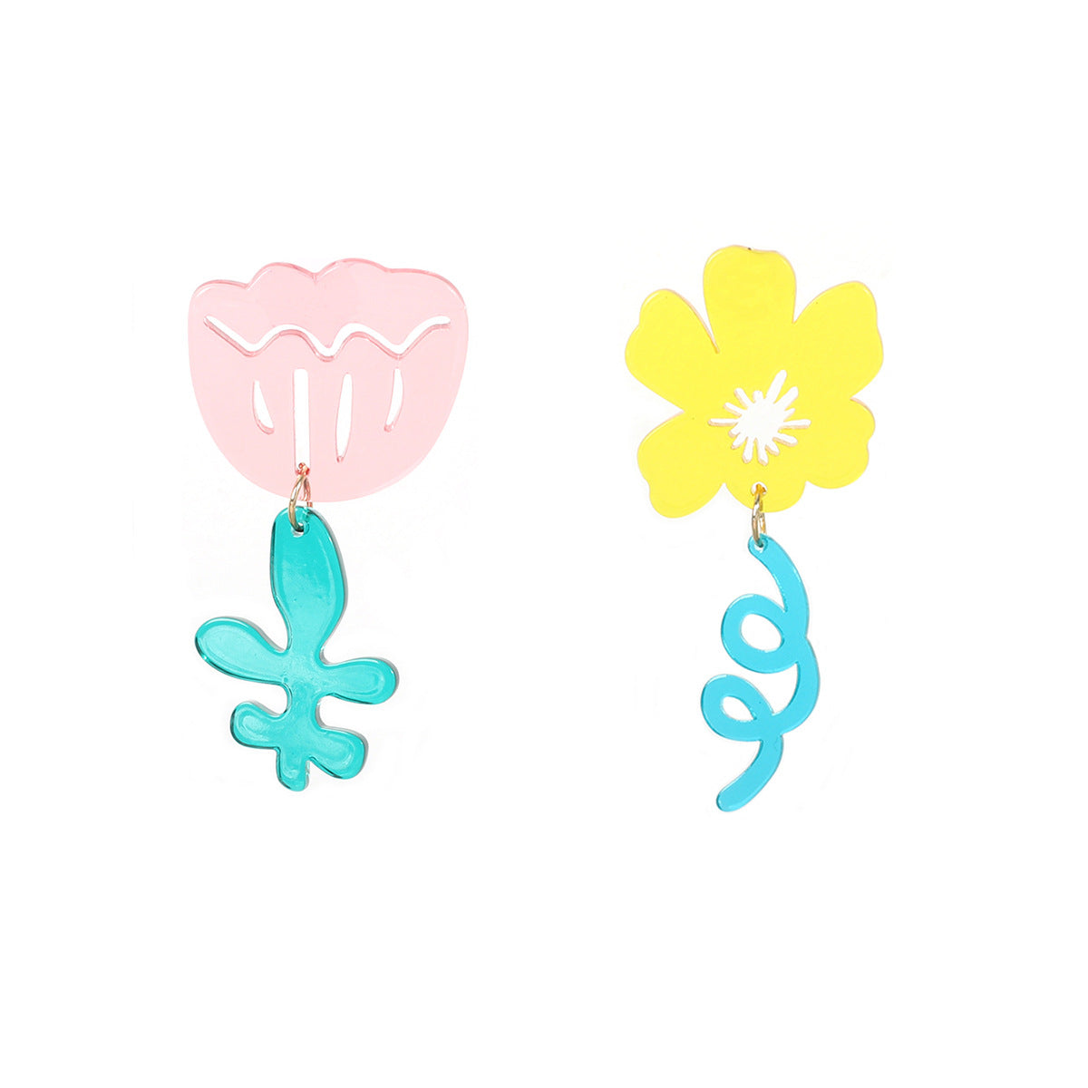 Sweet Simple Style Flower Arylic Drop Earrings