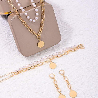 IG Style Commute Round Plastic Ferroalloy Beaded Women's Jewelry Set