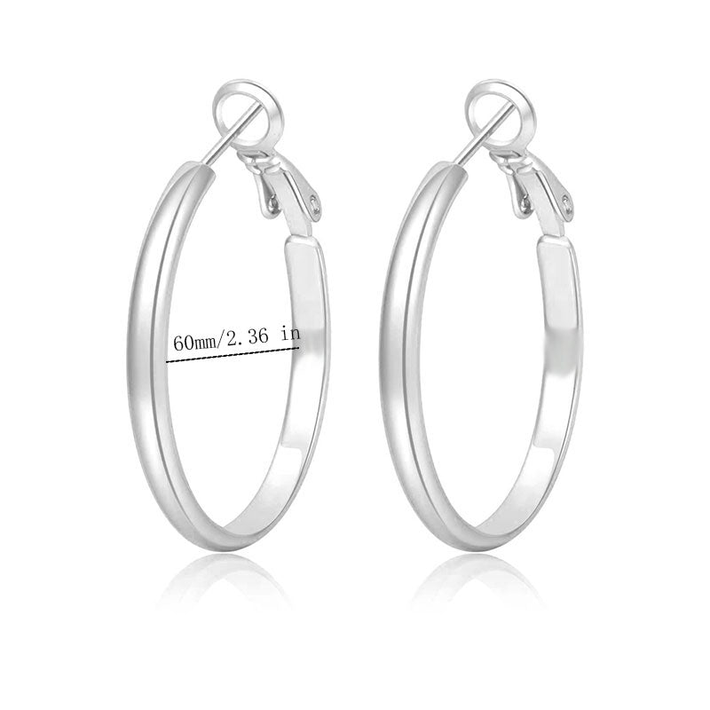 1 Pair Elegant Round Handmade Alloy Metal White Gold Plated Gold Plated Hoop Earrings