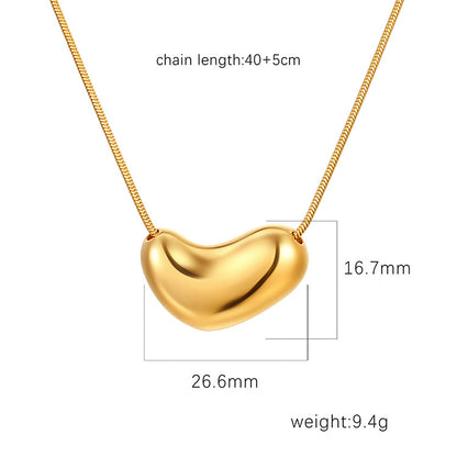 Stainless Steel 18K Gold Plated Simple Style Solid Color Necklace