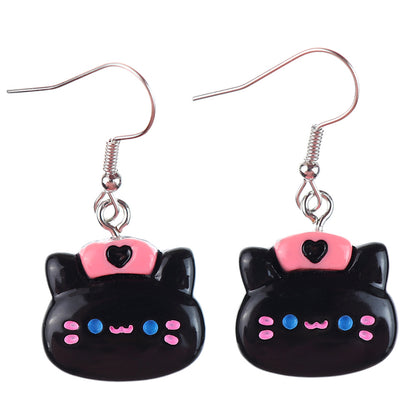 1 Pair Cartoon Style Cute Cat Fish Plastic Drop Earrings