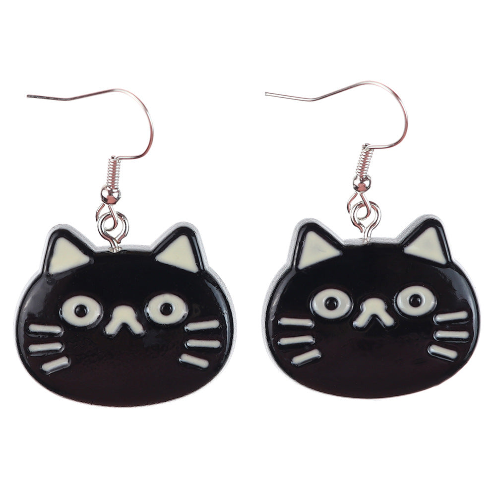 1 Pair Cartoon Style Cute Cat Fish Plastic Drop Earrings