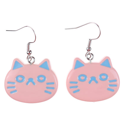 1 Pair Cartoon Style Cute Cat Fish Plastic Drop Earrings