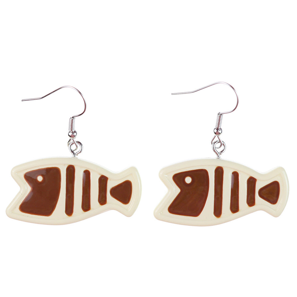 1 Pair Cartoon Style Cute Cat Fish Plastic Drop Earrings