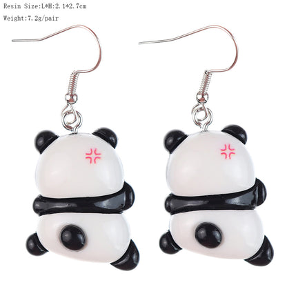 1 Pair Cartoon Style Cute Panda Plastic Drop Earrings