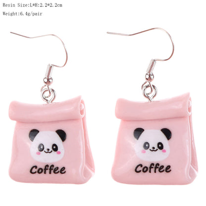 1 Pair Cartoon Style Cute Panda Plastic Drop Earrings