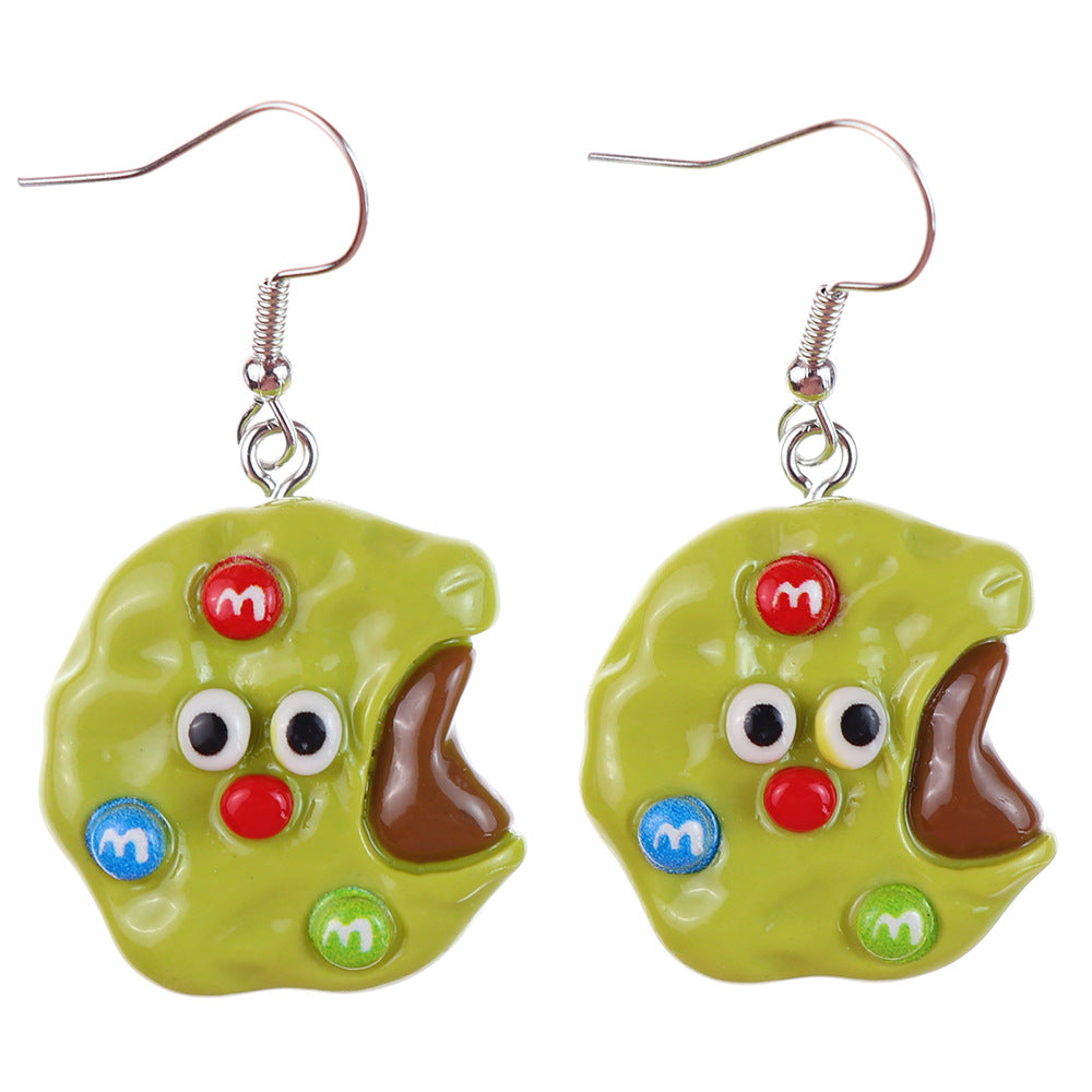 1 Pair Cartoon Style Cute Donuts Plastic Drop Earrings