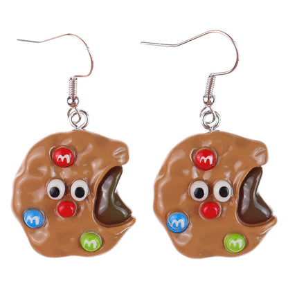 1 Pair Cartoon Style Cute Donuts Plastic Drop Earrings