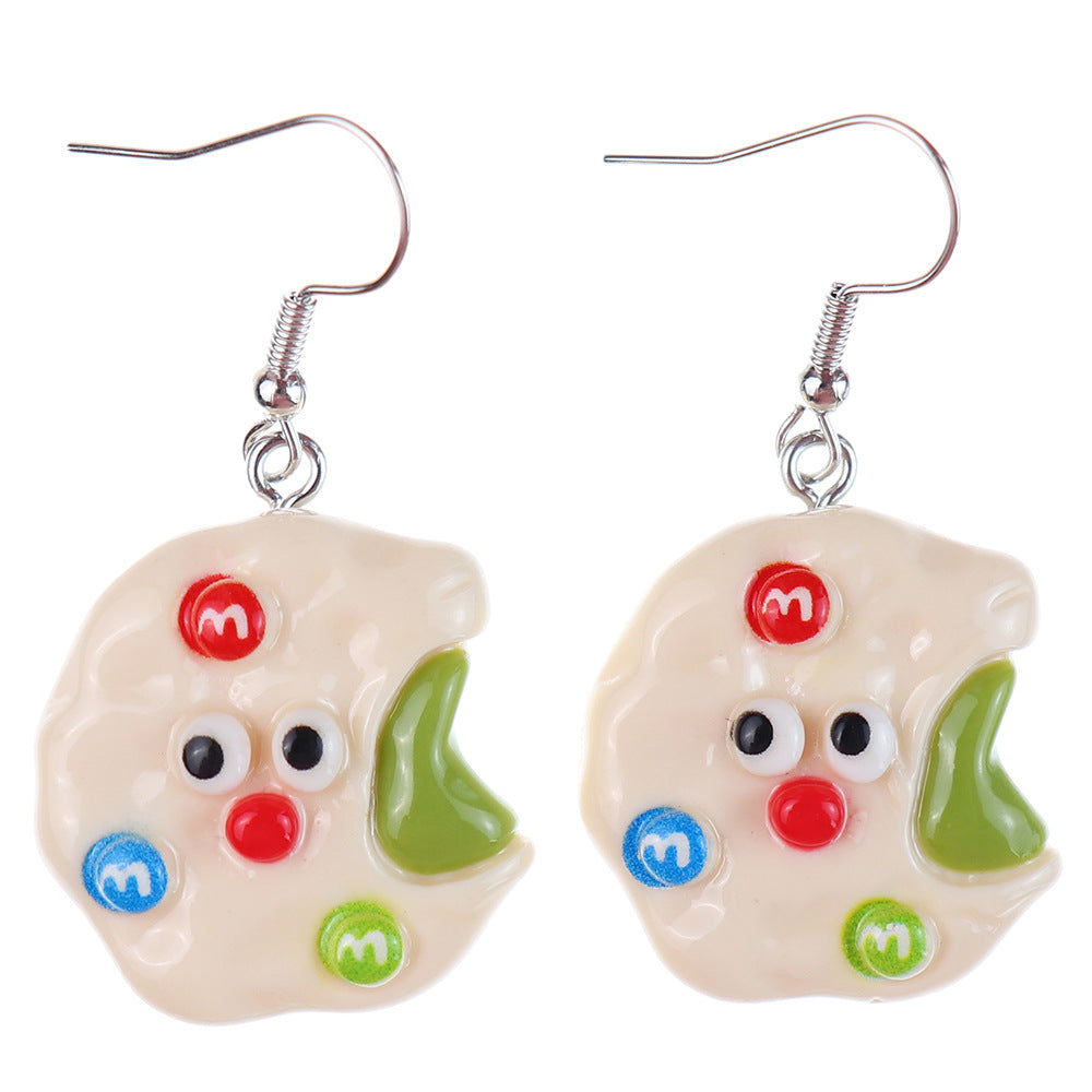 1 Pair Cartoon Style Cute Donuts Plastic Drop Earrings