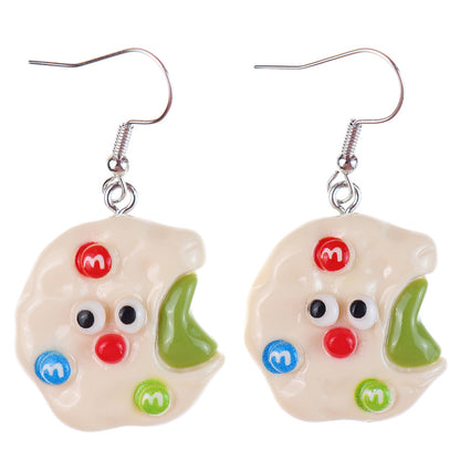 1 Pair Cartoon Style Cute Donuts Plastic Drop Earrings