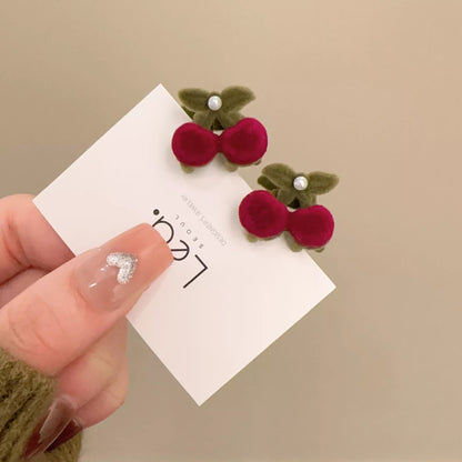 Women'S Sweet Cherry Flower Alloy Hair Clip