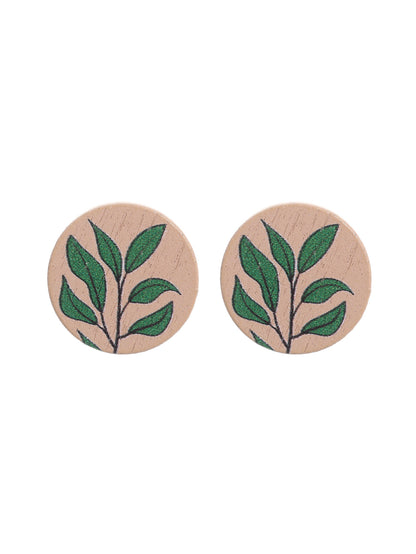 1 Pair Pastoral Sunflower Flower Wood Ear Studs