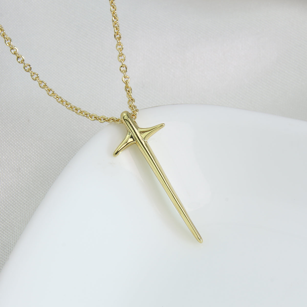 Copper 18K Gold Plated White Gold Plated Simple Style Geometric Cross Eye Plating Inlay Zircon Pendant Necklace