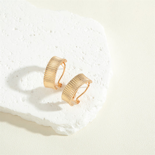 1 Pair Simple Style C Shape Enamel Copper 14K Gold Plated Ear Studs