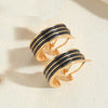 1 Pair Simple Style C Shape Enamel Copper 14K Gold Plated Ear Studs