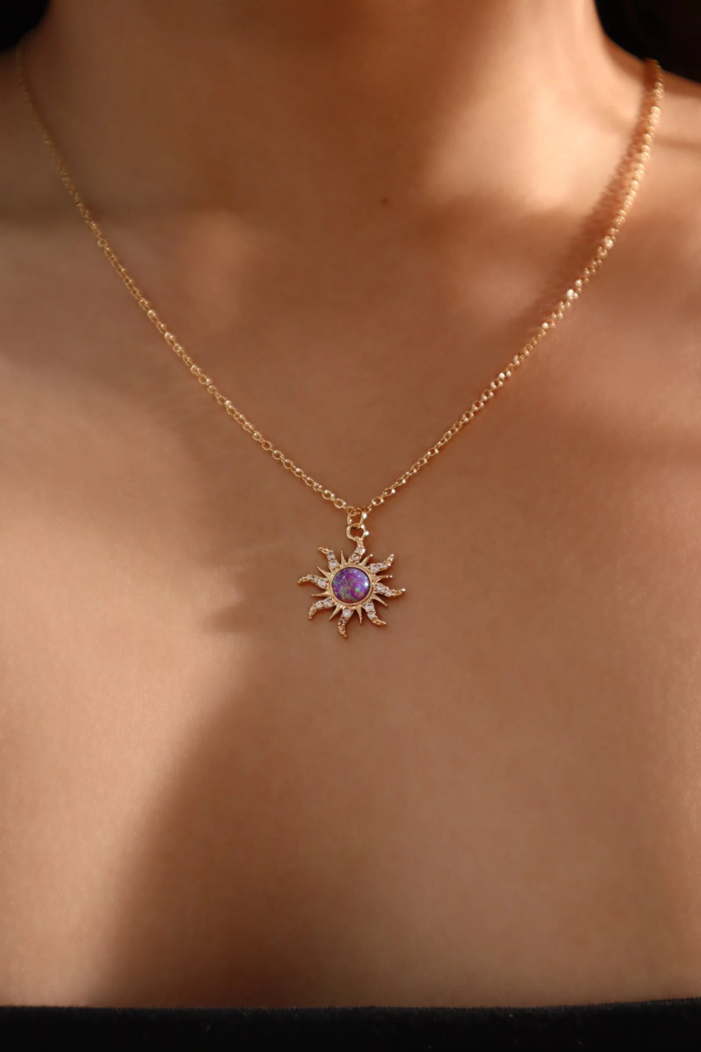 Copper Sweet Sun Inlay Zircon Rings Earrings Necklace