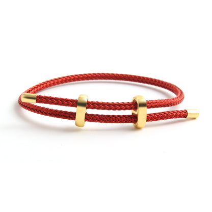 Hip-Hop Simple Style Color Block Wire Rope Copper Buckle Women's Wristband