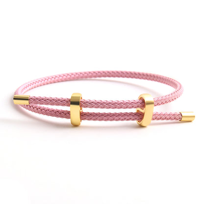 Hip-Hop Simple Style Color Block Wire Rope Copper Buckle Women's Wristband