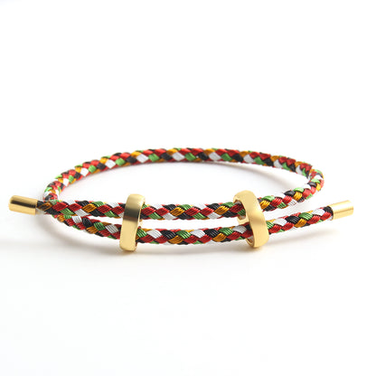 Hip-Hop Simple Style Color Block Wire Rope Copper Buckle Women's Wristband