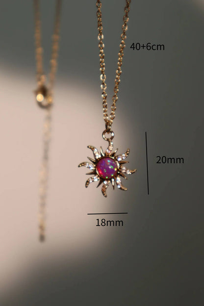 Copper Sweet Sun Inlay Zircon Rings Earrings Necklace