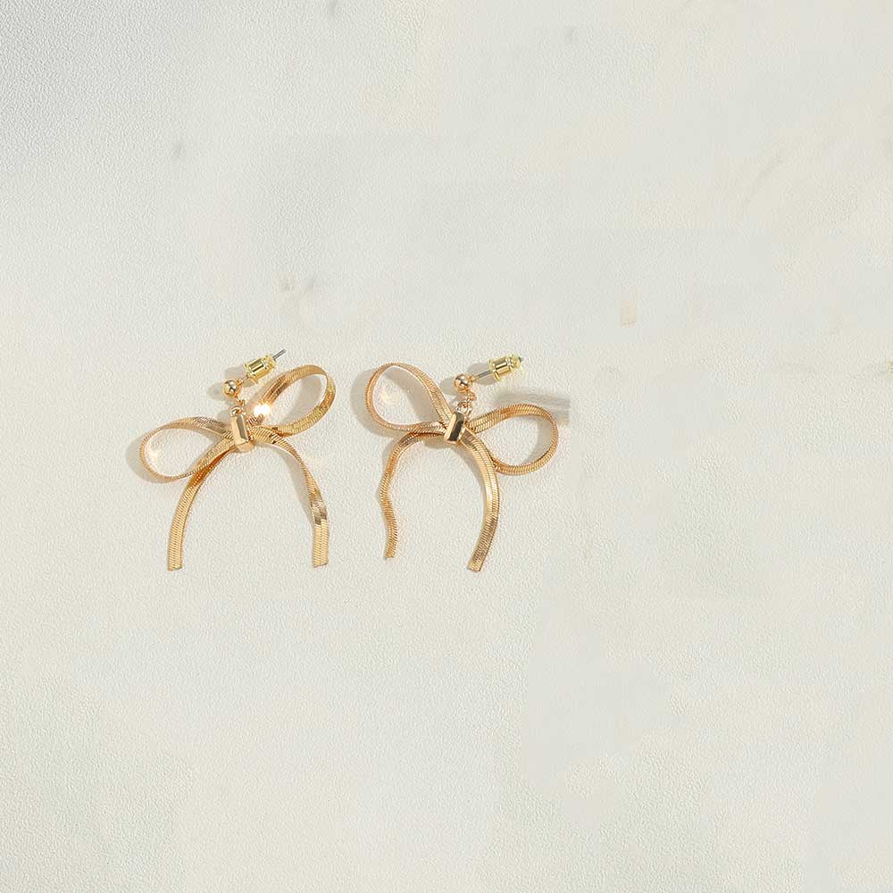 1 Pair Vintage Style Simple Style Commute Bow Knot Copper 14K Gold Plated Drop Earrings