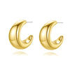 1 Pair Simple Style Moon Stainless Steel 18K Gold Plated Ear Studs