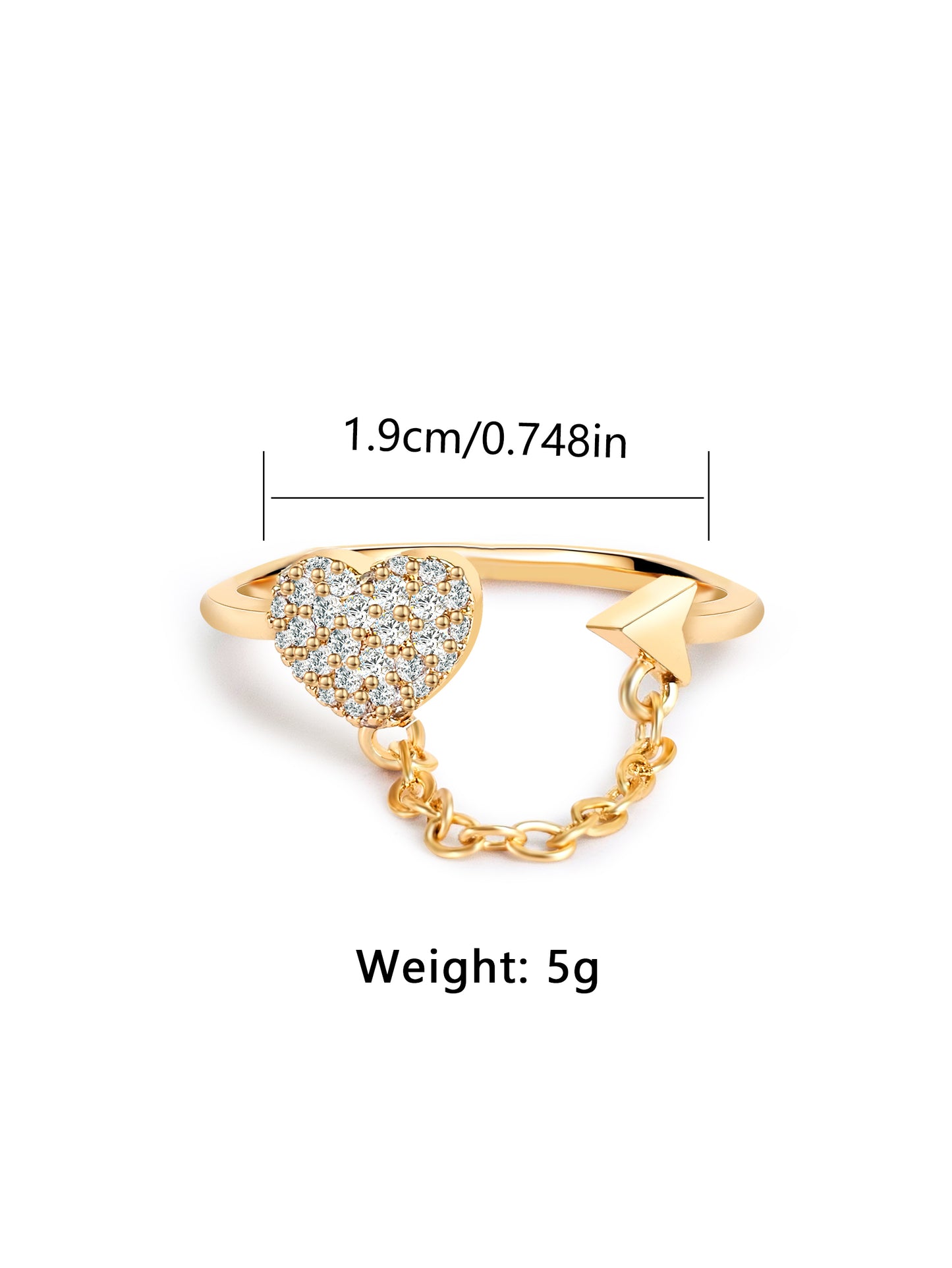 Wholesale Elegant Cross Heart Shape Copper Inlay K Gold Plated Zircon Open Rings