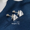 1 Pair XUPING Simple Style Shiny Triangle Inlay Stainless Steel Artificial Gemstones 14K Gold Plated Ear Studs