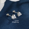 1 Pair XUPING Simple Style Shiny Triangle Inlay Stainless Steel Artificial Gemstones 14K Gold Plated Ear Studs