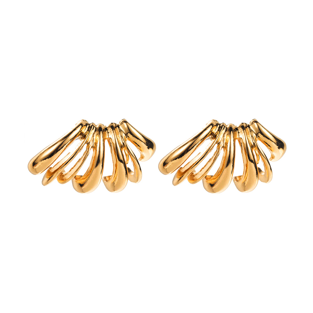 1 Pair Elegant Simple Style Lines Alloy Gold Plated Silver Plated Ear Studs