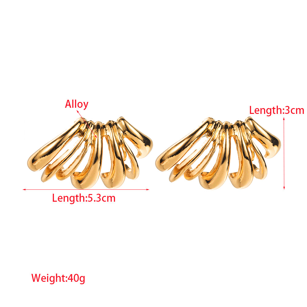 1 Pair Elegant Simple Style Lines Alloy Gold Plated Silver Plated Ear Studs