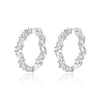 1 Pair Luxurious Shiny Geometric Inlay Sterling Silver Artificial Diamond White Gold Plated Earrings