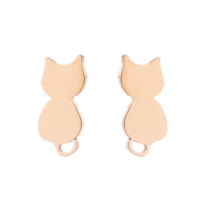 1 Pair Cute Animal Titanium Steel Plating Ear Studs