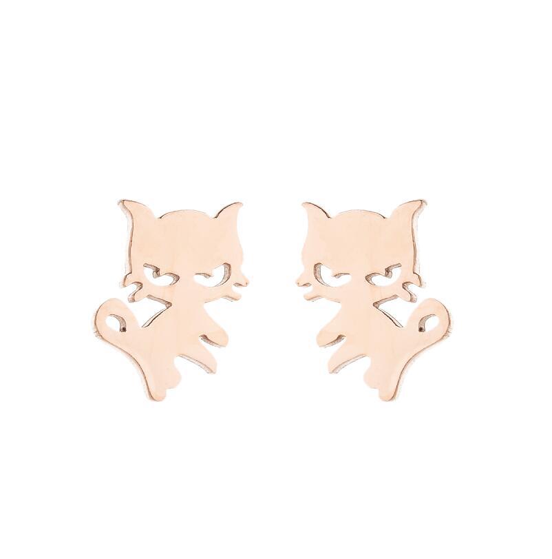 1 Pair Cute Animal Titanium Steel Plating Ear Studs