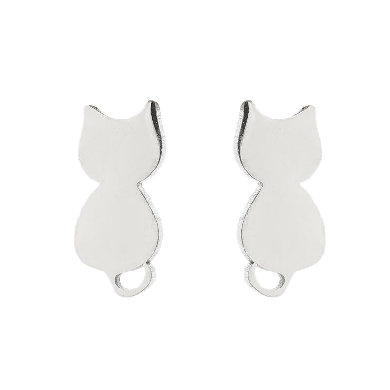 1 Pair Cute Animal Titanium Steel Plating Ear Studs