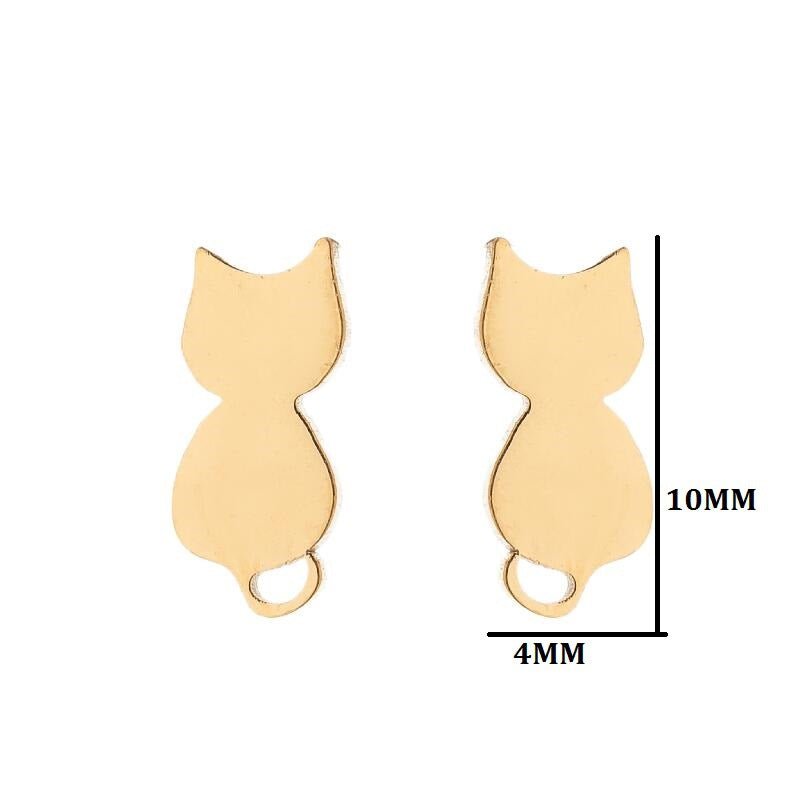 1 Pair Cute Animal Titanium Steel Plating Ear Studs